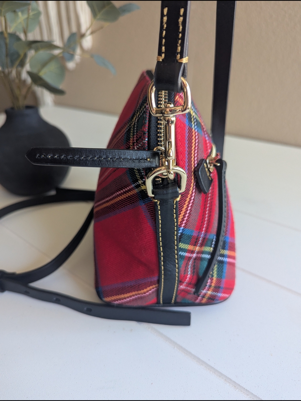Dooney & Bourke Tartan Plaid Penny Crossbody. - Picture 6 of 12